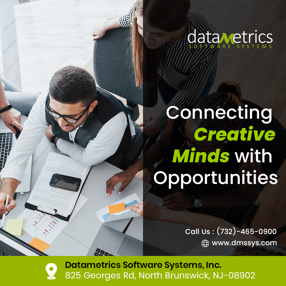 Datametrics_IT's tweet image. 🌟 Connecting Creative Minds with Opportunities 

Call Us: +1(732)-465-0900
Website: dmssys.com

#datametrics #ITConsulting #TechSolutions #JobsInTech #CareerGrowth #TalentAndTechnology #ITJobsUSA #InnovationDriven #TechCareers #EmpoweringBusinesses #ITExperts