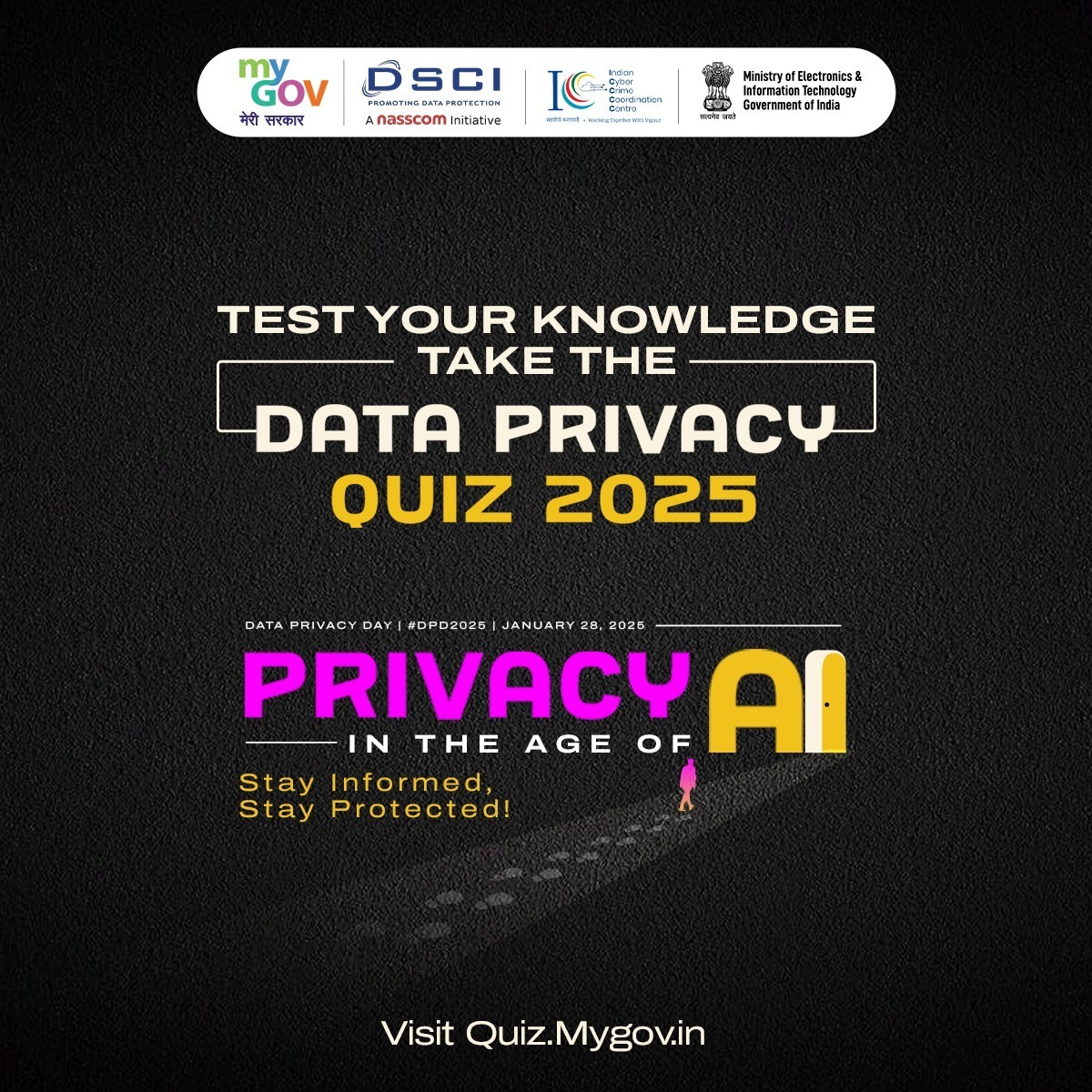 MyGovArunachal's tweet image. Think you know data privacy? Put your knowledge to the test with the Data Privacy Quiz 2025 and stay ahead in the digital world!

Participate now: quiz.mygov.in/quiz/data-priv…

#StayCyberSmart #DataPrivacy