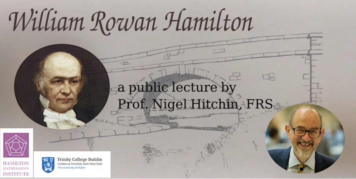 Trinity College Dublin (@tcddublin) on Twitter photo Join us in Trinity at 7 pm on 13th March for a public talk by Prof. Nigel Hitchin (<a href="/UniofOxford/">University of Oxford</a>) on William Rowan Hamilton and the lasting impact of one of Ireland’s greatest scientists’ mathematical discoveries.
Get your free ticket via: eventbrite.ie/e/public-lectu… Join us in Trinity at 7 pm on 13th March for a public talk by Prof. Nigel Hitchin (<a href="/UniofOxford/">University of Oxford</a>) on William Rowan Hamilton and the lasting impact of one of Ireland’s greatest scientists’ mathematical discoveries.
Get your free ticket via: eventbrite.ie/e/public-lectu…