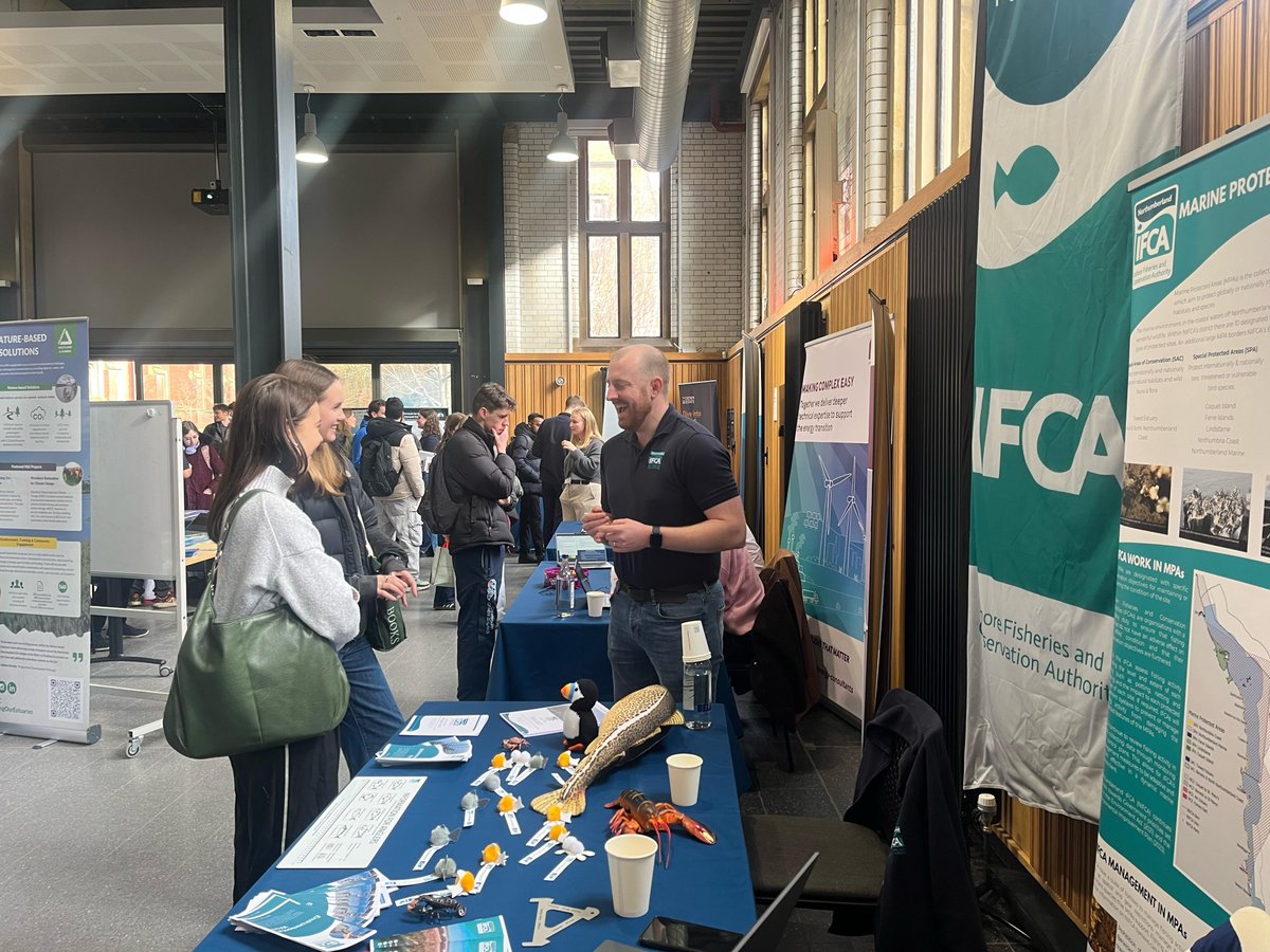 Yesterday officers from our Environmental Team attended the Blue Planet Connect Recruitment and Skills Fair at Newcastle University. It was great to speak to so many students across the School of Natural and Environmental Sciences and promote the work of Northumberland IFCA🦞
