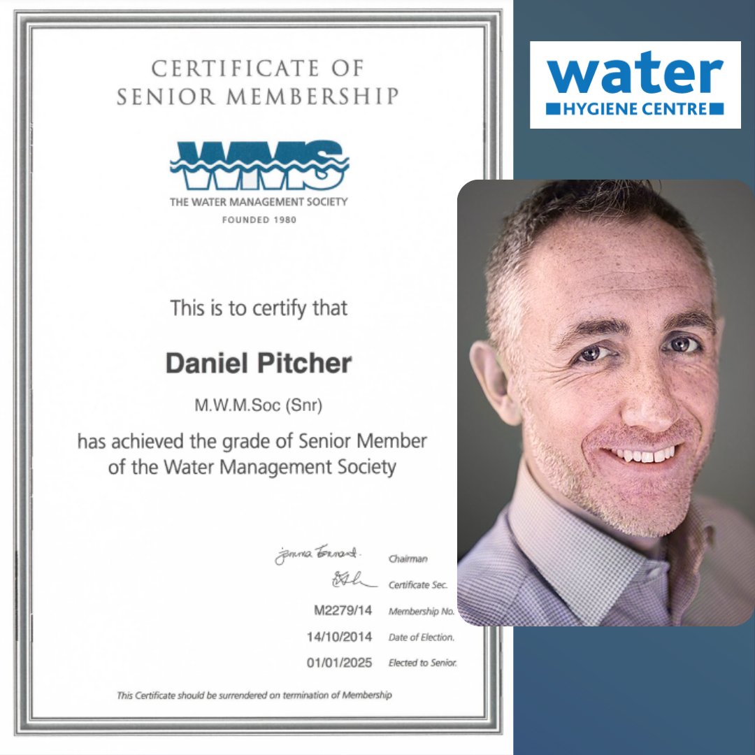 🌟 Big shout out to our Managing Director, Daniel Pitcher! 🎉 who is thrilled to celebrate his recent achievement of Senior Membership with the Water Management Society. 

#legionella #water #consultants