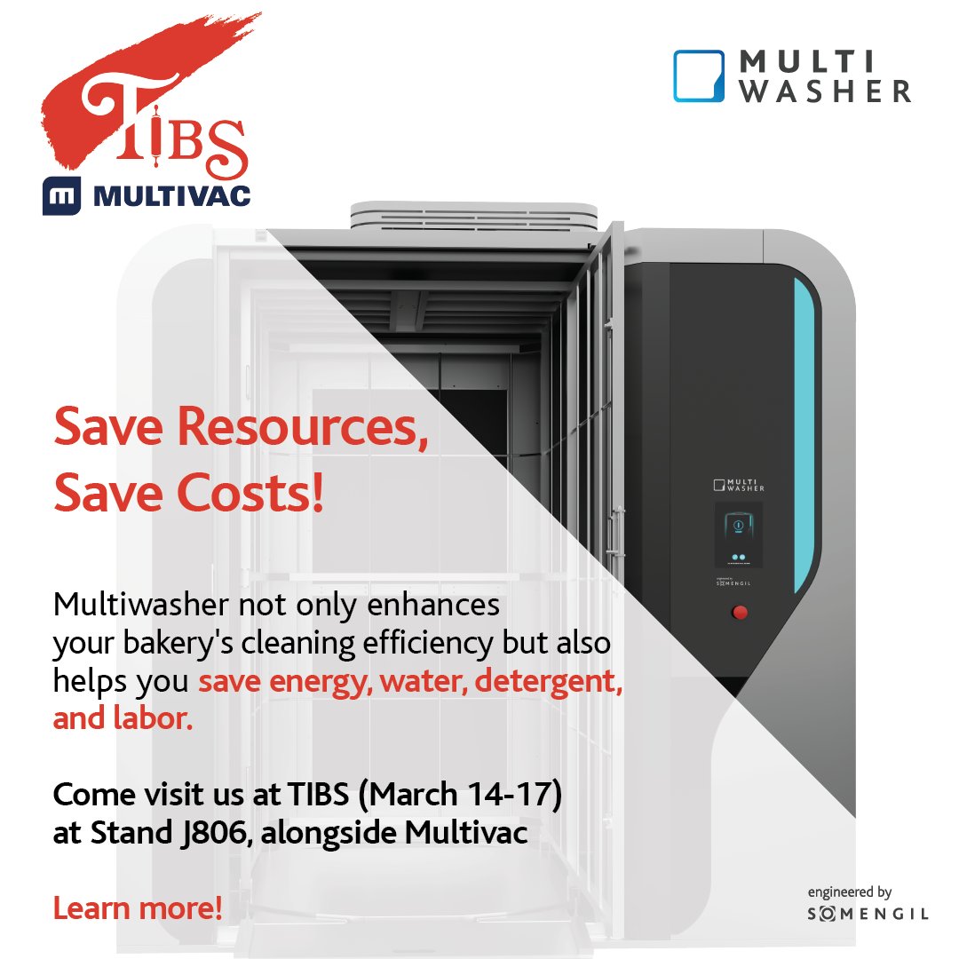 somengil's tweet image. Somengil’s team will be present with Multiwasher at #TIBS fair. Don’t miss the opportunity to join us and see how this industrial washing machine can optimize your resources.

📌Visit us at MULTIVAC Group stand J806 
🗓️ March 14th-17th

#Somengil #Multiwasher #TIBS