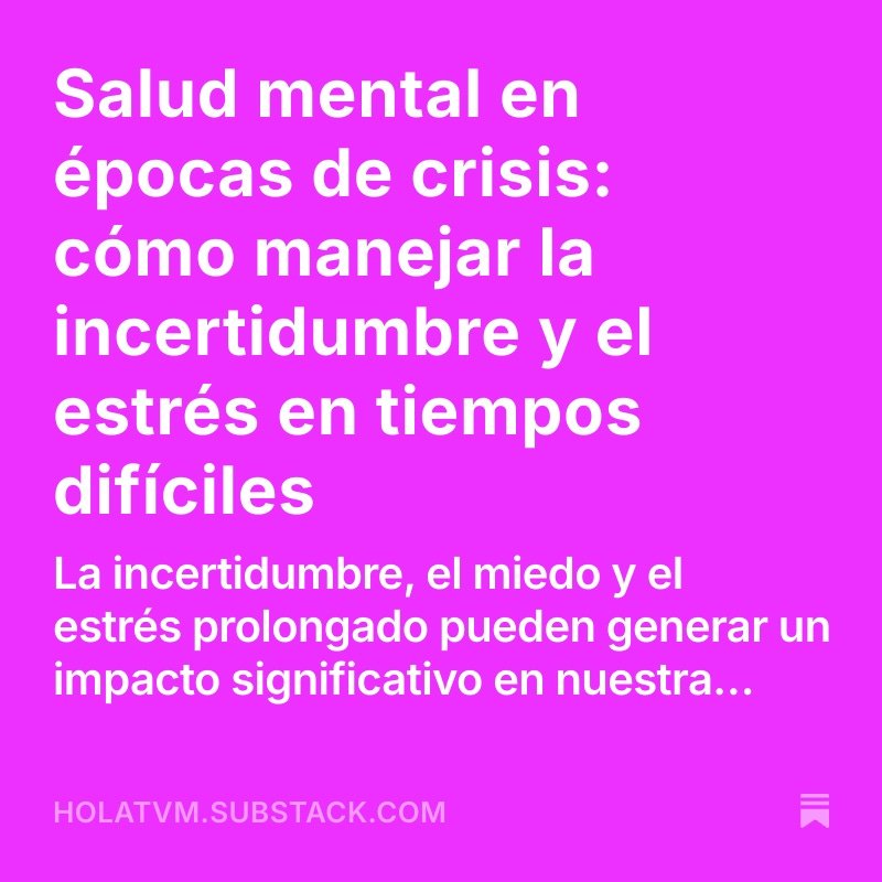 Stephy (@stephyev26) on Twitter photo Escribí un artículo para el blog de <a href="/holatvm/">TeVeoMañana</a> 📝✌️
*basado en hechos reales 🫠❤️🩹*
holatvm.substack.com/p/salud-mental… Escribí un artículo para el blog de <a href="/holatvm/">TeVeoMañana</a> 📝✌️
*basado en hechos reales 🫠❤️🩹*
holatvm.substack.com/p/salud-mental…