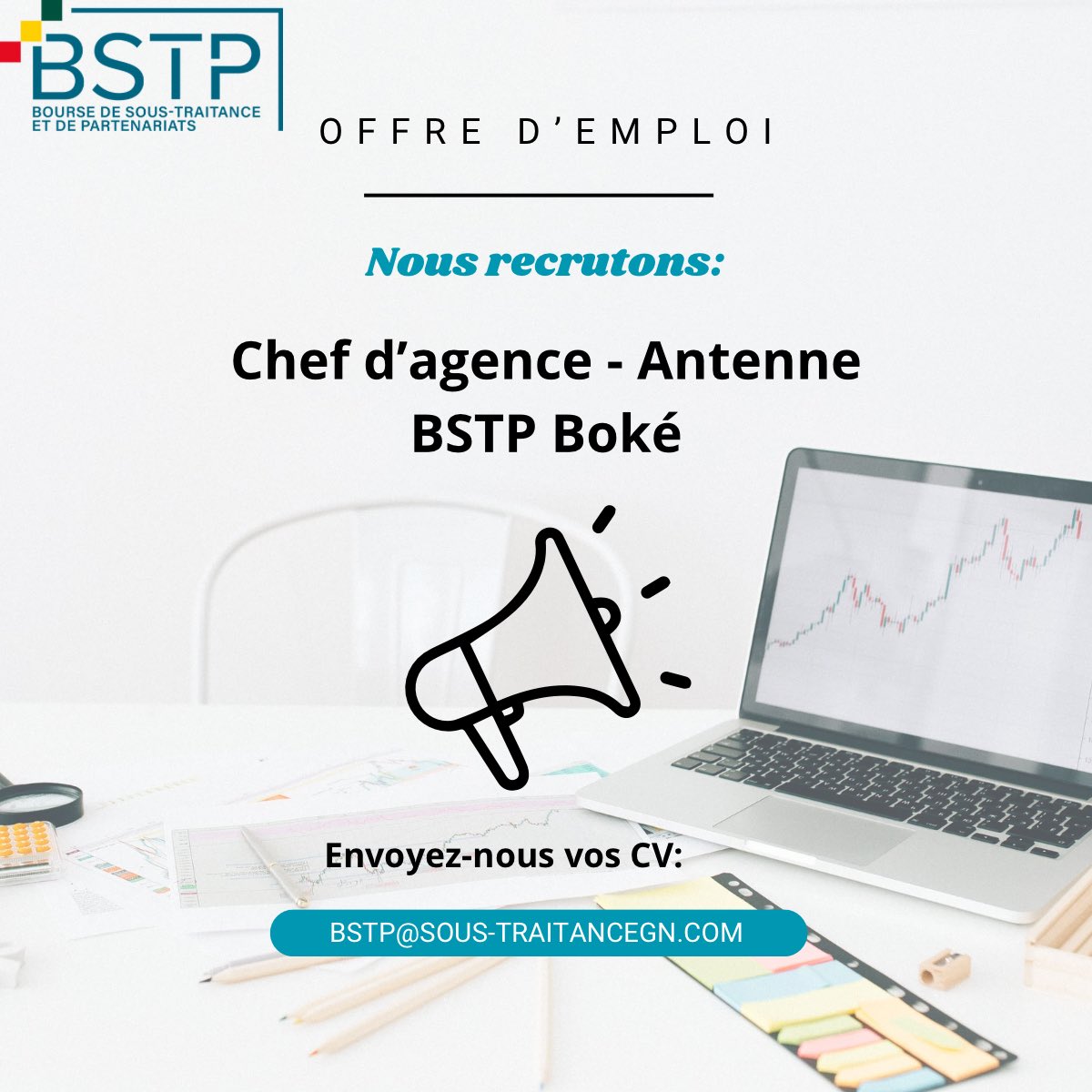 Rejoignez la BSTP en tant que Chef(fe) d’agence de l’antenne de Boké!
 𝐃𝐚𝐭𝐞 𝐥𝐢𝐦𝐢𝐭𝐞 𝐝𝐞 𝐜𝐚𝐧𝐝𝐢𝐝𝐚𝐭𝐮𝐫𝐞 : 04 Mars 2025  
Postulez maintenant en cliquant sur le lien ci-dessous:
docs.google.com/document/d/1xD…

#BSTP #ContenuLocal #recrutement