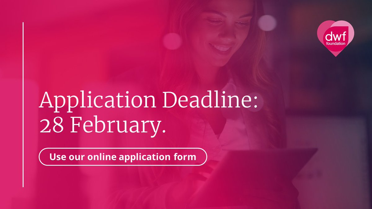 📢 Attention all charities! Don't miss out on the opportunity to apply for funding from the DWF Foundation. The next cut-off date for grant applications is 28th February. Follow this link to our online application form and find out more: bit.ly/4gVjKze