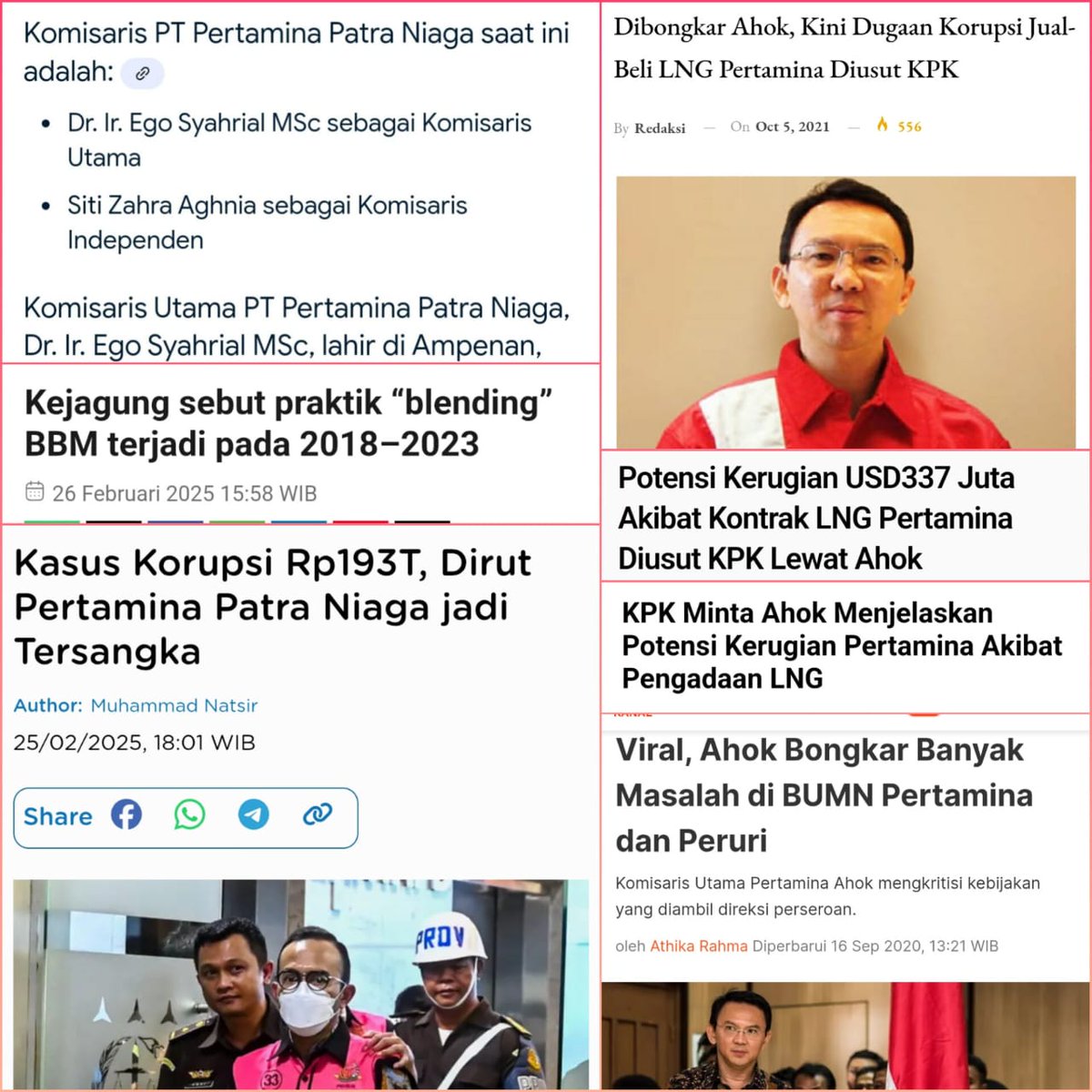 Ternak jokodok mencoba menjatuhkan PDIP lewat Ahok terkait korupsi Pertamina Patra niaga.

Kegagalan jokodok sbg presiden dipakai unk menjatuhkan partai yg sdh membesarkannya.

Pertamina Patra niaga itu pny komisaris sendiri, korupsi terjadi mulai tahun 2018, bersamaan saat Riza