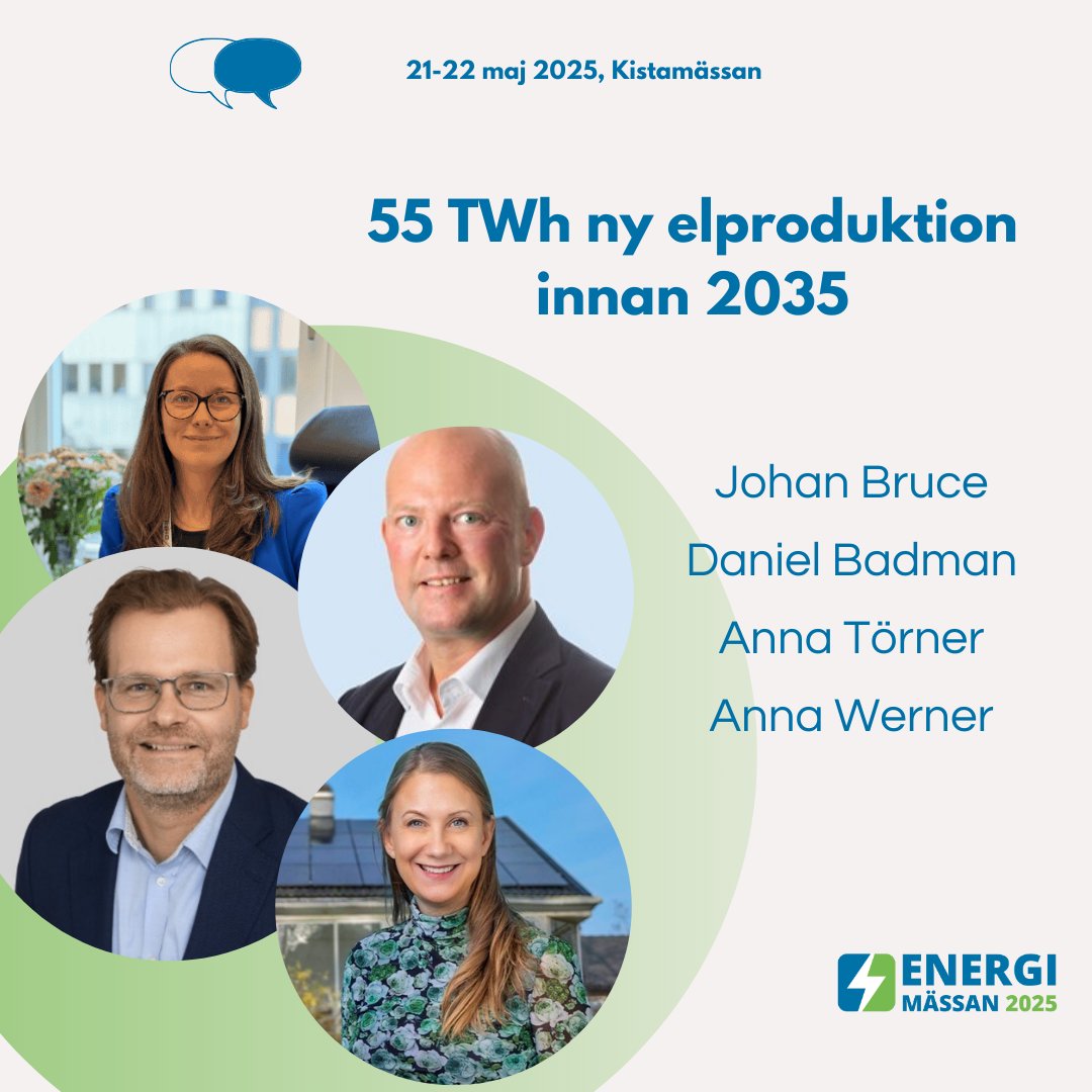 Biljetter till Energimässan i Kista 21-22 maj
Här finns möjlighet att köpa biljetter till halva priset. Boka via denna länk senast den 31/3
lnkd.in/dvN5uuAw