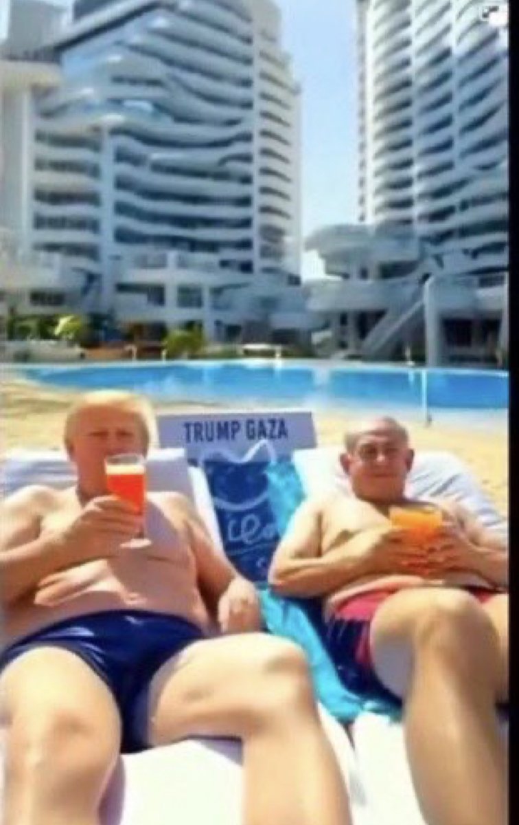 Trump ha pubblicato un video terrificante  in cui mostra come sarà il futuro di Gaza. 
Ho stentato a credere che potesse essere vero. Siamo oltre ogni limite. 
Il governo italiano e la commissione europea prendano immediatamente le distanze da questa deriva inaccettabile.