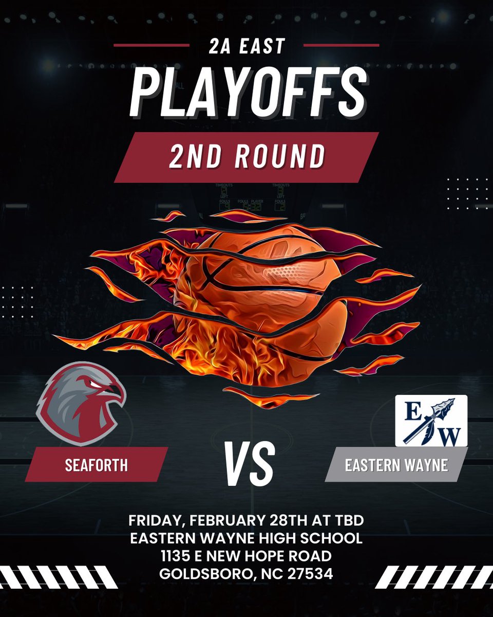 Varsity advances to the 2nd Round of the state playoffs with a 62-55 win over Franklin Academy last night! Congratulations!!

The 2A East 2nd Round is against Eastern Wayne HS on Friday in Goldsboro. Time is TBD.

<a href="/AsheeboR38/">Asheebo Rojas</a> <a href="/chathamjournal/">Chatham Journal</a> <a href="/SeaforthHawks/">Seaforth Athletics</a> <a href="/seaforthhs/">@SeaforthHS</a>