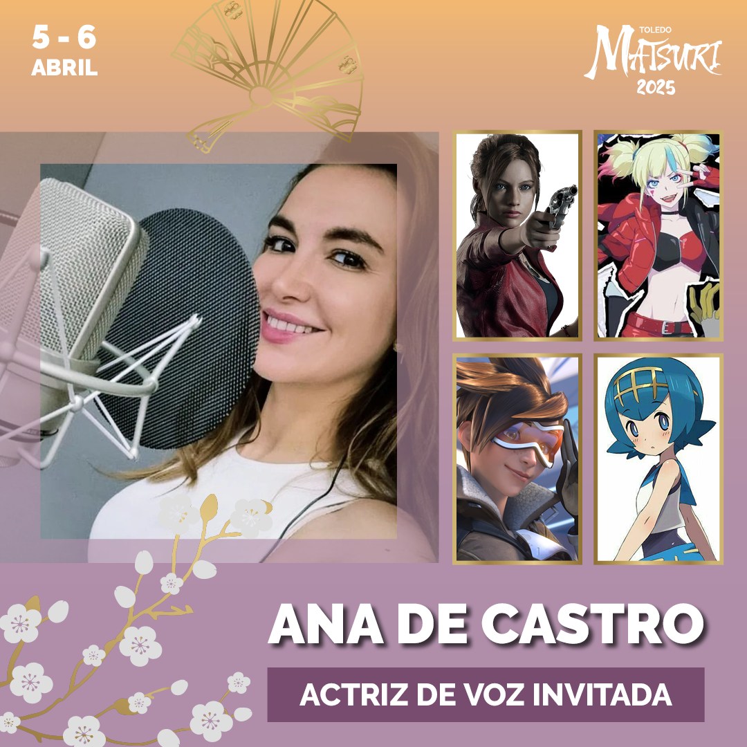 🏮Últimos 10 invitados para Toledo Matsuri 2025!

Nos hace especial ilusión comenzar esta traca final de confirmaciones por todo lo alto presentando a Ana de Castro, actriz de voz y cantante que ha dado voz a personajes junto a los que hemos pasado muchas horas de nuestra vida +