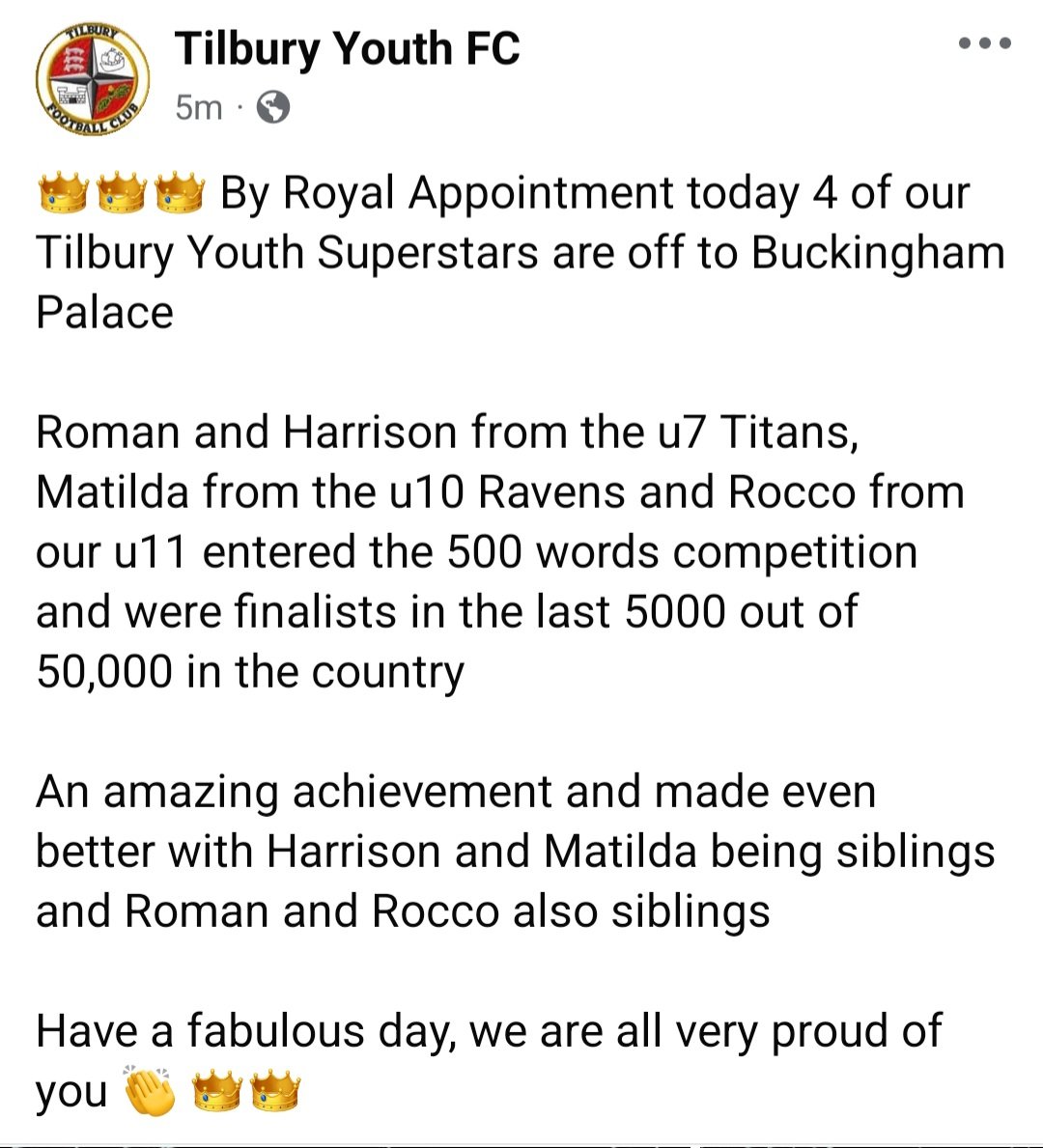 U7Titans's tweet photo. @tilburyfc 

Congratulations to our superstars https://t.co/eQJGDVAFLY