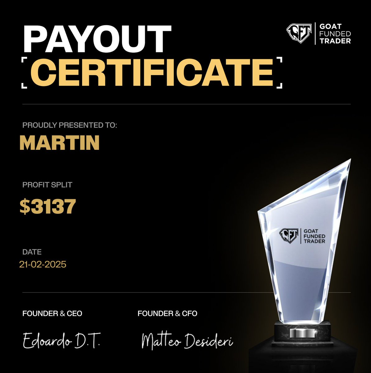 GoatFunded's tweet image. Other Goat Rewards issued 🐐

Congrats to Martin for his $3137 Reward

Congrats to Ubong and Justin for their $3060 Reward

More of them are yet to come

Would you like to be the next one?