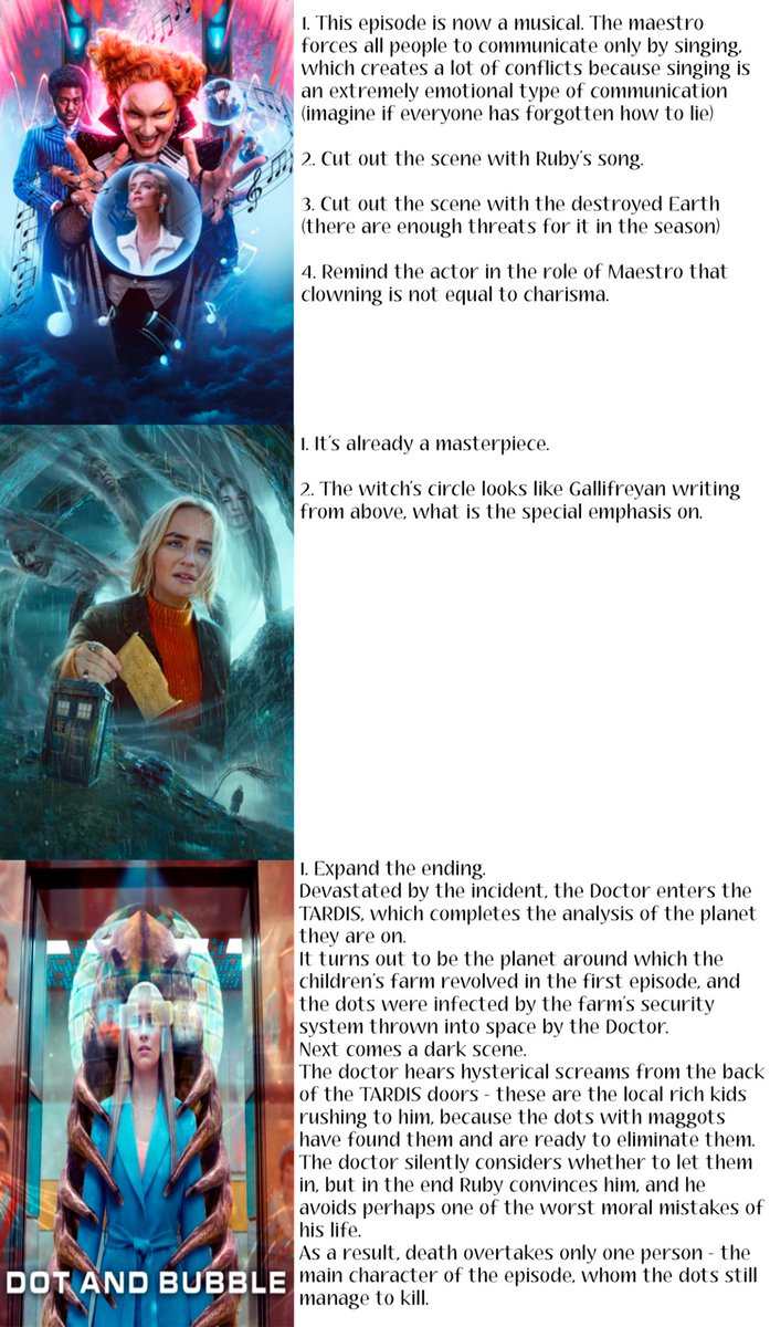 Anon07049549's tweet photo. #DoctorWho 
Disappointed with the new season of Doctor Who, I decided to fantasize about how it could be made better. https://t.co/8x6vzq16Jj