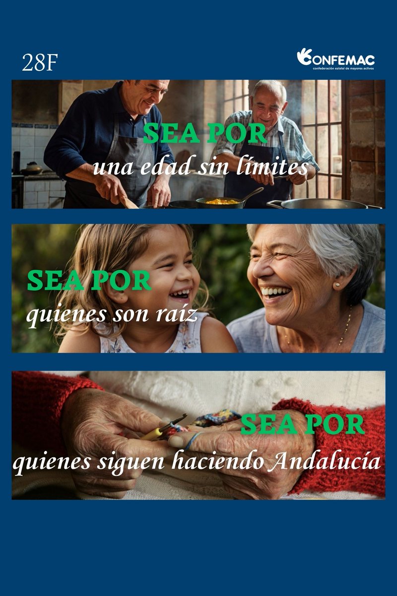CONFEMAC65's tweet photo. 💚 🤍💚 Desde #CONFEMAC, nos sumamos a la campaña de @AndaluciaJunta por el #28F para recordar que envejecer es seguir viviendo, aportando y disfrutando ✨
#diadeandalucia #SeaPorNuestrosMayores #EnvejecimientoActivo #CONFEMAC #orgulloandaluz #28F #andalucíaporvenir https://t.co/6vNHE4TfCL