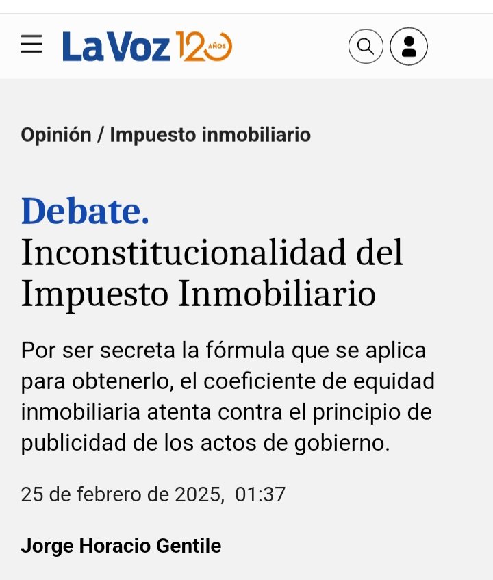 Teléfono para el Poder Judicial de Córdoba. Otro constitucionalista prestigioso <a href="/jorgehgentile/">Jorge Horacio Gentile</a> rechaza el impuestazo de Llaryora. ¿De qué se van a disfrazar para sostener el secretísimo y abusivo “coeficiente de equidad inmobiliaria”?

lavoz.com.ar/opinion/incons…