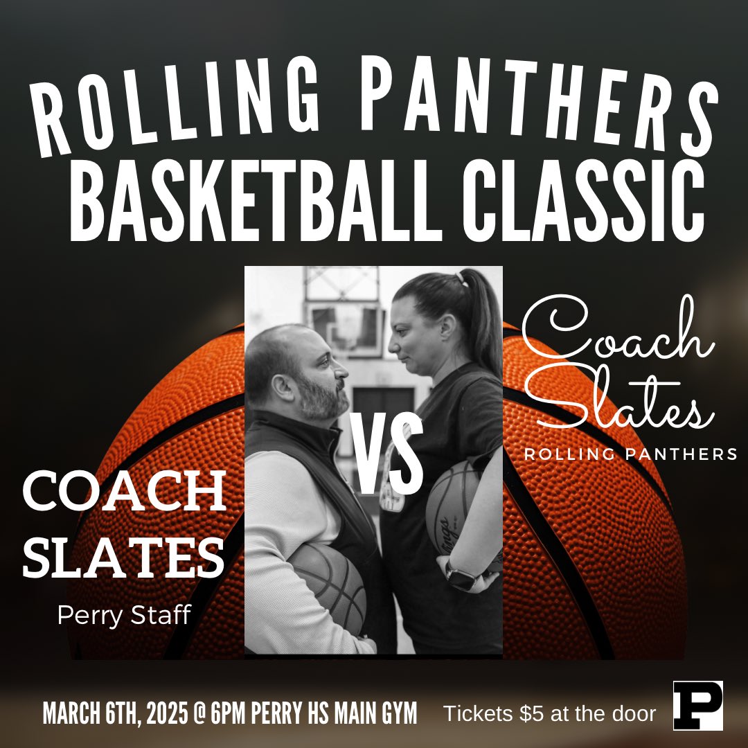 RollingPanthers's tweet photo. Come out and support the Rolling Panthers at their Basketball Classic Perry Staff vs Players fundraiser. There will be  50/50, basket raffles, silent auction, half time show, concessions, a DJ, and Coach Slates vs Coach Slates show down!! Tickets are $5 for adults and $3 for kids https://t.co/Vk6NzM4ULK