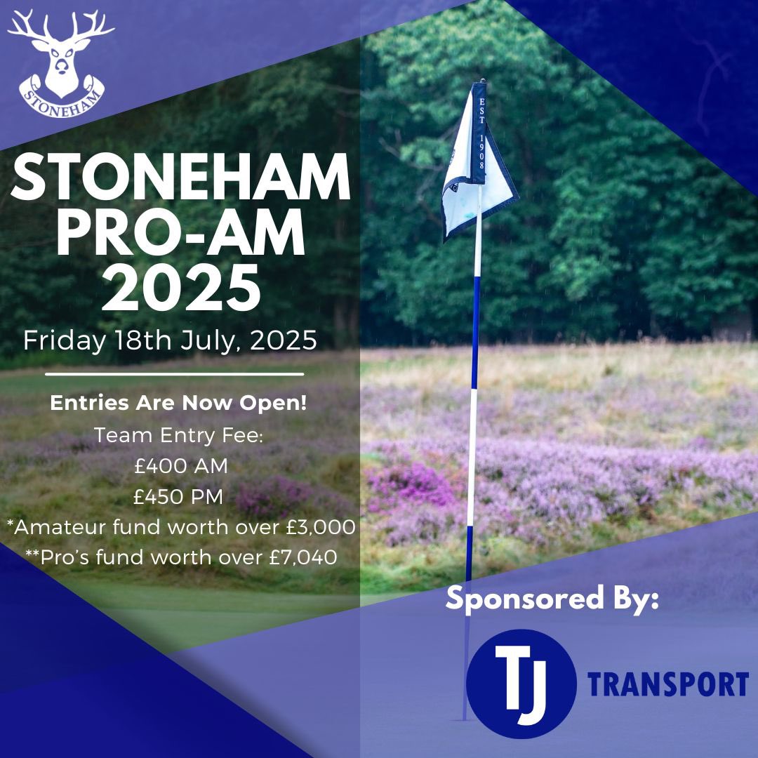 Entries for the 2025 Stoneham Pro-Am are now LIVE! 🏌️‍♂️

Sign up now via the link below:
stonehamgolfclub.org.uk/competition2.p…

🚩 Hole sponsorship opportunities are available! If you're interested in showcasing your brand at this premier event, contact the club directly.