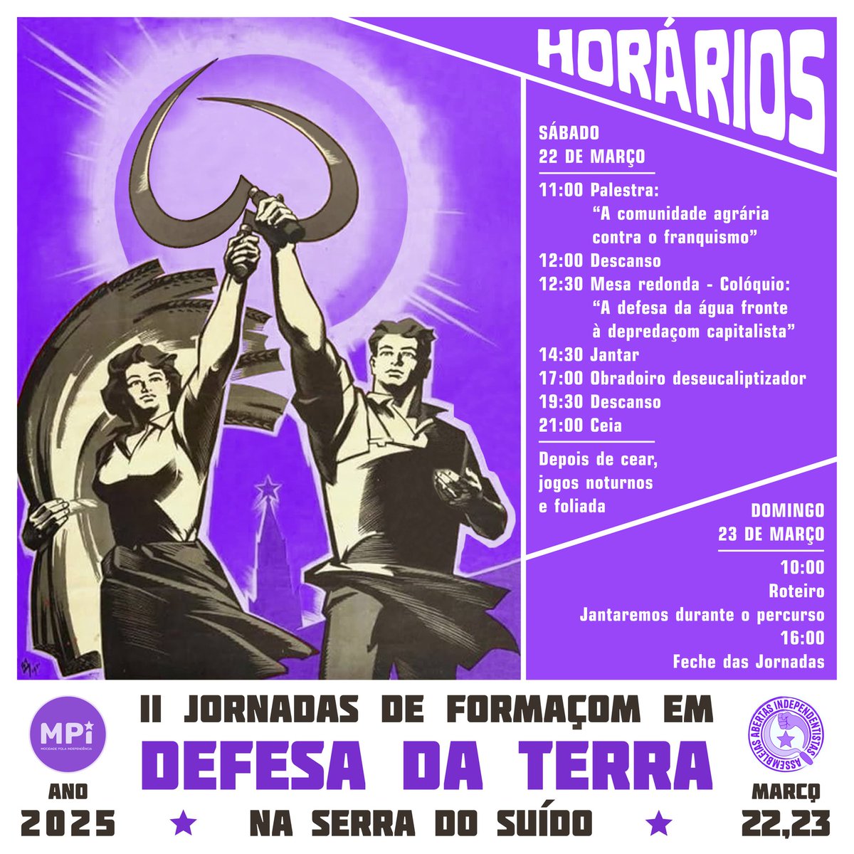 Apresentamos com muita ilusom a programaçom das II Jornadas de Formaçom em  Defesa da Terra! 

📌As atividades  serám abertas, de balde e nom é necessária a inscriçom prévia agás para o Obradoiro deseucaliptizador.