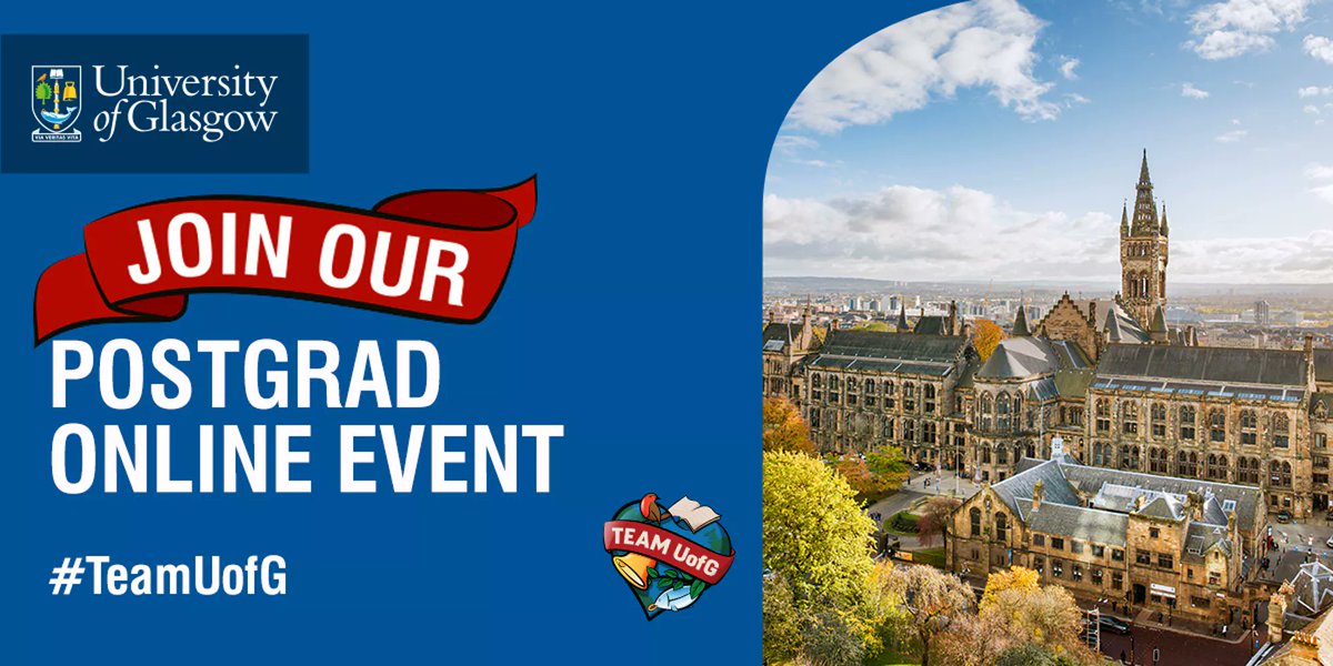 Interested in postgraduate study at UofG?

Don't miss our Postgraduate Online Event on Thursday 6 March from 9am – 5pm (GMT) 😊

You'll get a full overview of #TeamUofG postgraduate life 💗

Register now ➡ gla.ac/postgrad-onlin…