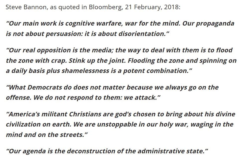 "Our agenda is the deconstruction of the administrative State"
  -- Steve Bannon