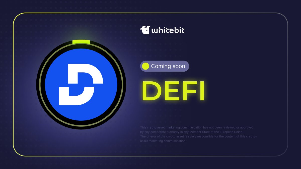 A new crypto is coming 🚀
<a href="/DeFi/">De.Fi</a> ($DEFI) is in a hurry to make Web3 more accessible to you!
Meet it on WhiteBIT on February 28!