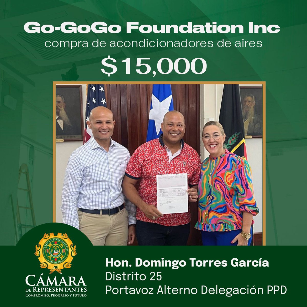 ¡COMPROMISO CUMPLIDO! 

Como parte de nuestro compromiso con la salud y la niñez, asigné a <a href="/GogoPediatric/">Gogo Foundation PR</a> $15,000. Esta asignación de transferencia fue posible gracias a la colaboración del Municipio Autónomo de Ponce y la alcaldesa, <a href="/MarleseSifre/">Marlese Sifre</a>. 

Seguimos trabajando en equipo