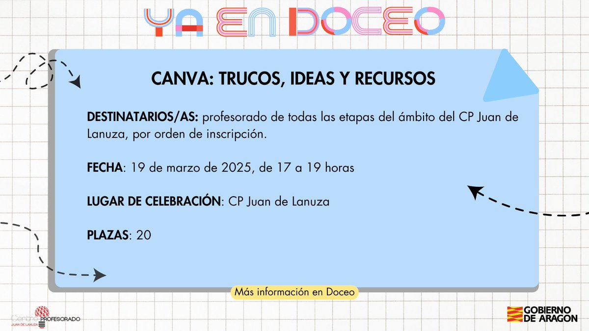 Esta semana comienzan las inscripciones de estas actividades en Doceo: 
doceo.catedu.es/epgfp/portadaI…