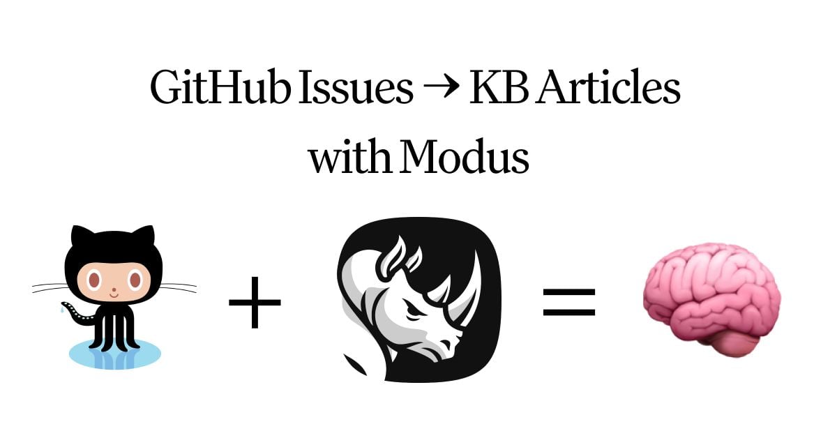 Hypermode (@hypermodeinc) on Twitter photo Learn how to automatically generate articles for your knowledge base from #GitHub Issues in this walkthrough guide by <a href="/steph_dietz_/">Steph Dietz</a>
Get started: buff.ly/4kfJclN
#Modus #Golang Learn how to automatically generate articles for your knowledge base from #GitHub Issues in this walkthrough guide by <a href="/steph_dietz_/">Steph Dietz</a>
Get started: buff.ly/4kfJclN
#Modus #Golang