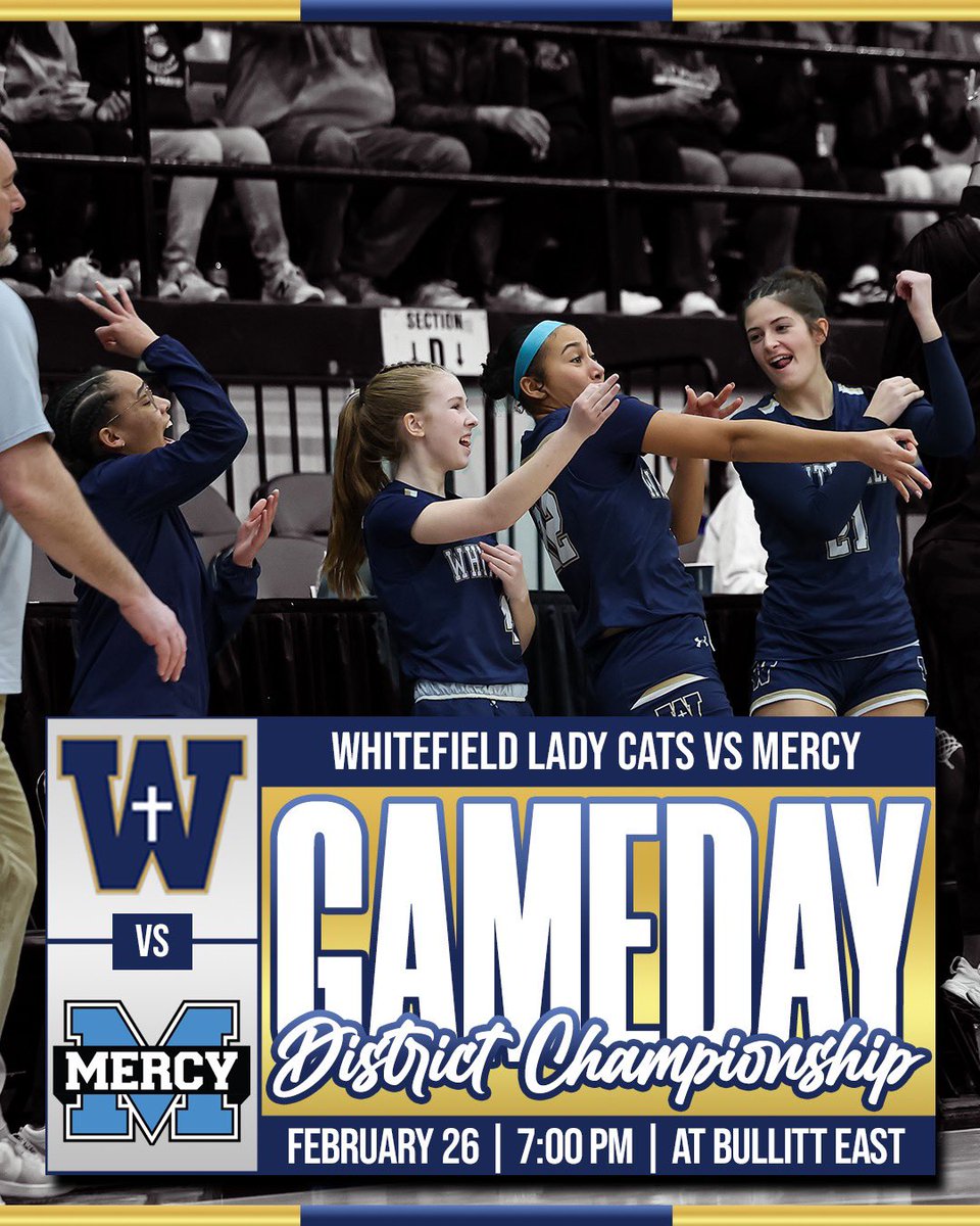 IT’S CHAMPIONSHIP GAMEDAY‼️

Our Lady Cats (23-8) will take on Mercy in the District 24 Championship game tonight at Bullitt East HS.

🆚 Mercy Academy 
⏰ 7p
📍 Bullitt East HS
11450 KY-44, Mt Washington, KY 40047
🎟️ credit/tap at gate or GoFan. No cash.