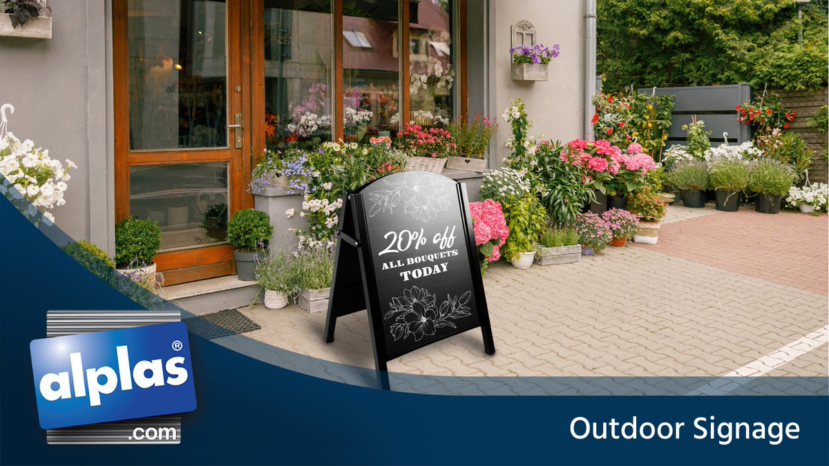 Spring into the new season with Outdoor Signage from Alplas. 

Encouraging footfall, increasing sales and prioritising brand awareness, Pavement Signs are the ideal addition to your point of sale toolkit. Versatile, re-useable and durable, the benefits are unparalleled. 

#Alplas