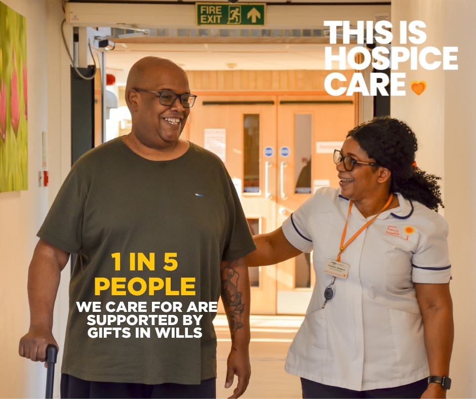 Saint Francis Hospice (@sfhuk) on Twitter photo Did you know that 1 in 5 people we care for are supported by gifts in Wills?
Every day, your kindness helps us care for many people across your community. Thank you for helping us make this possible.
Learn more: ow.ly/Oxi550V5aZZ
#ThisIsHospiceCare
<a href="/hospiceuk/">Hospice UK</a> Did you know that 1 in 5 people we care for are supported by gifts in Wills?
Every day, your kindness helps us care for many people across your community. Thank you for helping us make this possible.
Learn more: ow.ly/Oxi550V5aZZ
#ThisIsHospiceCare
<a href="/hospiceuk/">Hospice UK</a>