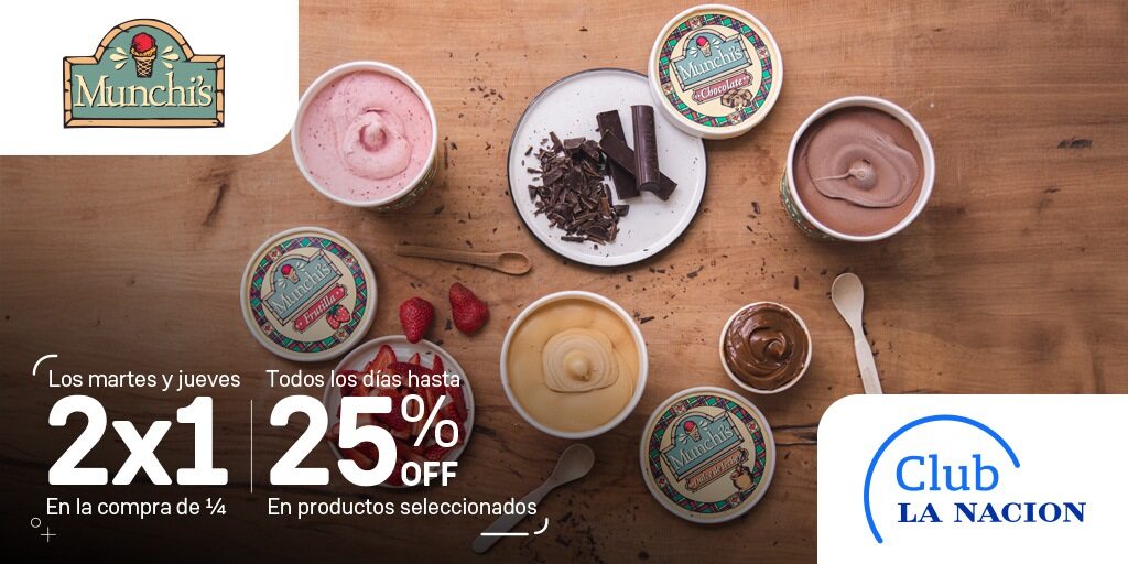 clubln's tweet photo. ¿Vamos por unos helados? 🍨
➡️https://t.co/fSsWcftSzP
Encontrá tu local más cercano de #Munchis  y aprovechá el 2x1 en la compra de 1/4 + Hasta 25% Off en productos seleccionados. ✨🍦

#munchis #heladosmunchis #beneficiosclubln #clubln #clublanacion #lanacion https://t.co/YdvFnT9wim