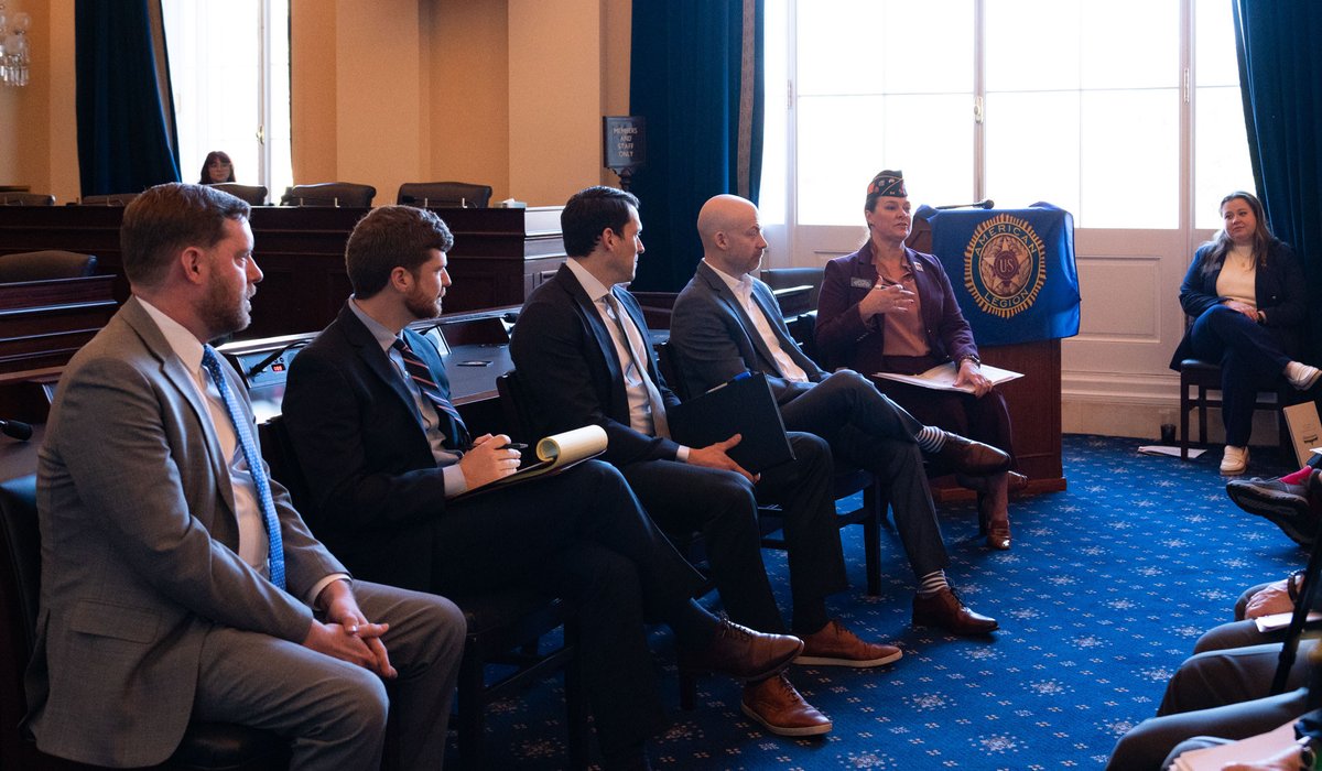 AmericanLegion's tweet photo. In what is believed to be a historic first, our Legislative Commission & Council conducted their national #WashConf meeting this week in the hearing room of the @HouseVetAffairs at the Cannon Office Building on Capitol Hill. https://t.co/UuWvZZwH2C @VetAffairsDems https://t.co/7exPTgRvL0