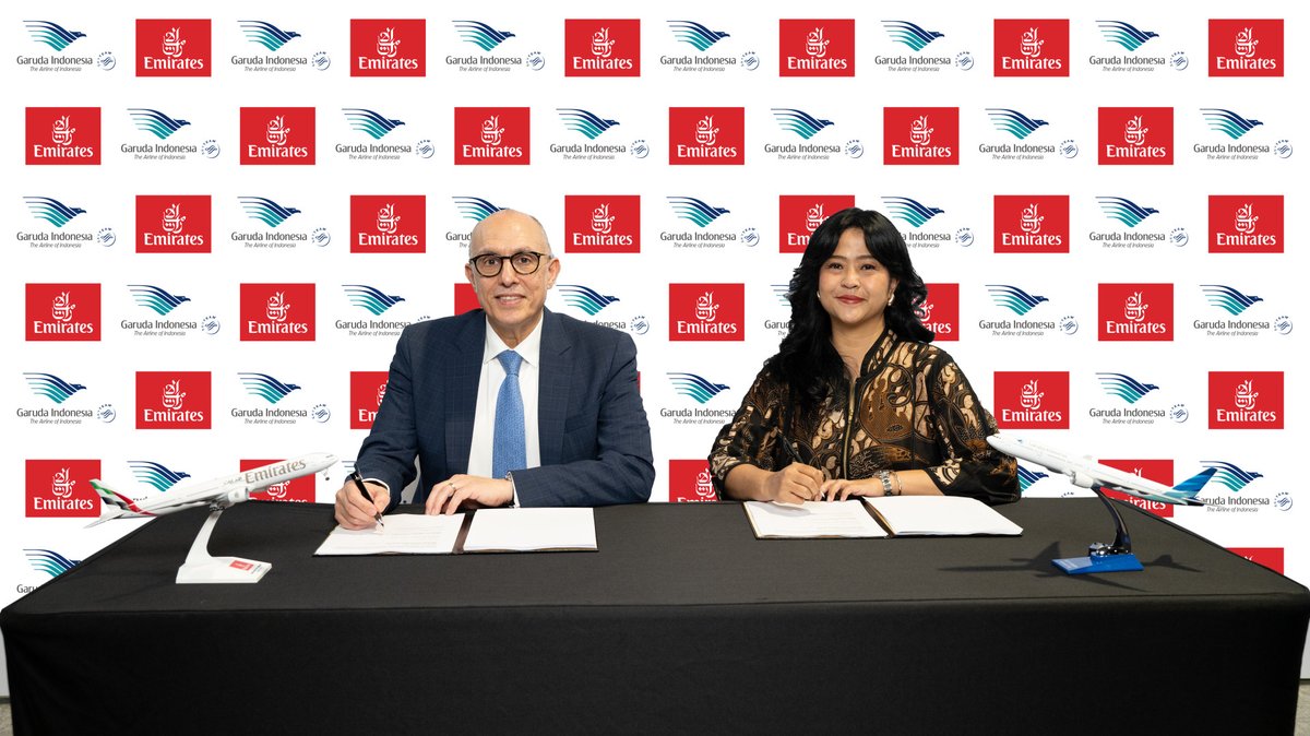 Emirates and Garuda Indonesia expand partnership to offer reciprocal loyalty benefits

#Skywards <a href="/Emirates/">Emirates</a>
#GarudaMiles <a href="/IndonesiaGaruda/">Garuda Indonesia</a>

#Dubai #Aviation #Indonesia #LoyalityProgramme
#UAE #MiddleEast #SoutheastAsia
bit.ly/43czjiY