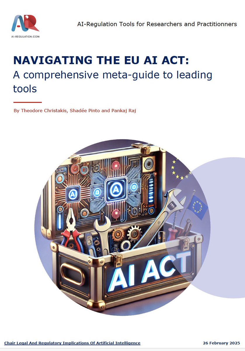 TC_IntLaw's tweet image. 🚀 24 Tools to Master the 🇪🇺 EU’s 144-Page #AI Act: Your Ultimate Educational Meta-Guide

So excited to introduce our @AI_Regulation AI Act Meta-Guide—a carefully curated, 24-piece toolkit that makes Europe’s 144-page #AIAct more approachable than ever

ai-regulation.com/wp-content/upl…