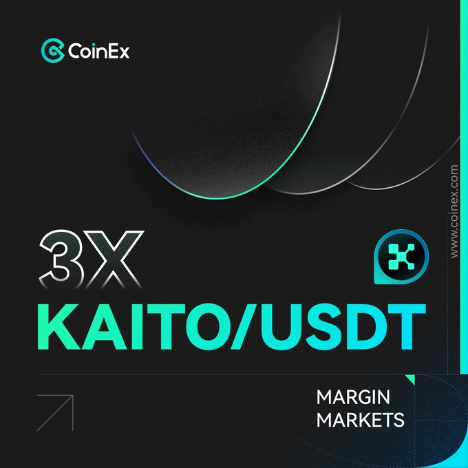 CoinEx South Africa (@coinexsa) on Twitter photo New Margin Trading Pair - $KAITO / $USDT
📅 Listing Date: Feb 25, 2025 at 10:00 AM UTC
⚖️ Markets: #KAITO / #USDT
✅ Supported Leverage: 3X
📲 Learn more about <a href="/KaitoAI/">Kaito AI 🌊</a>
🔗 Announcement: coinex.com/s/41MN
📈 Trade here: coinex.com/en/exchange/ka… New Margin Trading Pair - $KAITO / $USDT
📅 Listing Date: Feb 25, 2025 at 10:00 AM UTC
⚖️ Markets: #KAITO / #USDT
✅ Supported Leverage: 3X
📲 Learn more about <a href="/KaitoAI/">Kaito AI 🌊</a>
🔗 Announcement: coinex.com/s/41MN
📈 Trade here: coinex.com/en/exchange/ka…