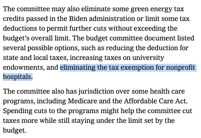AdamLBeckman's tweet image. "The budget committee document listed several possible options, such as...eliminating the tax exemption for nonprofit hospitals"
nytimes.com/interactive/20… by @sangerkatz @aliciaparlap h/t Naomi Stark