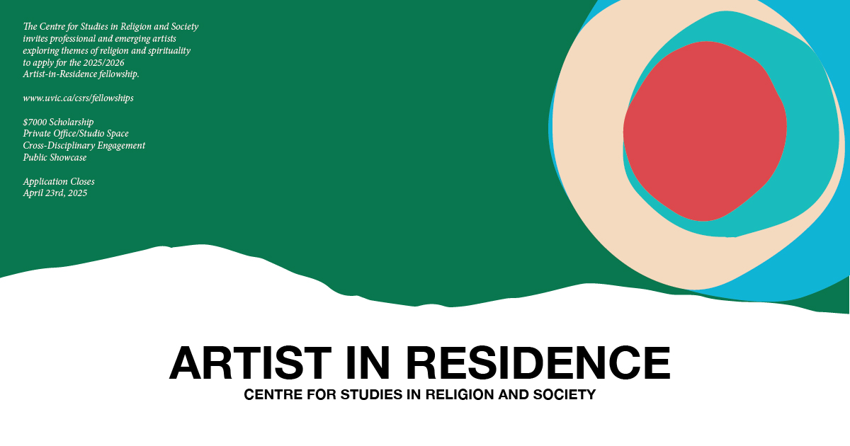 The CSRS invites applications for the 2025/26 Artist-in-Residence fellowship. Includes $7000 stipend, private office, amazing interdisciplinary community, and public showcase.
