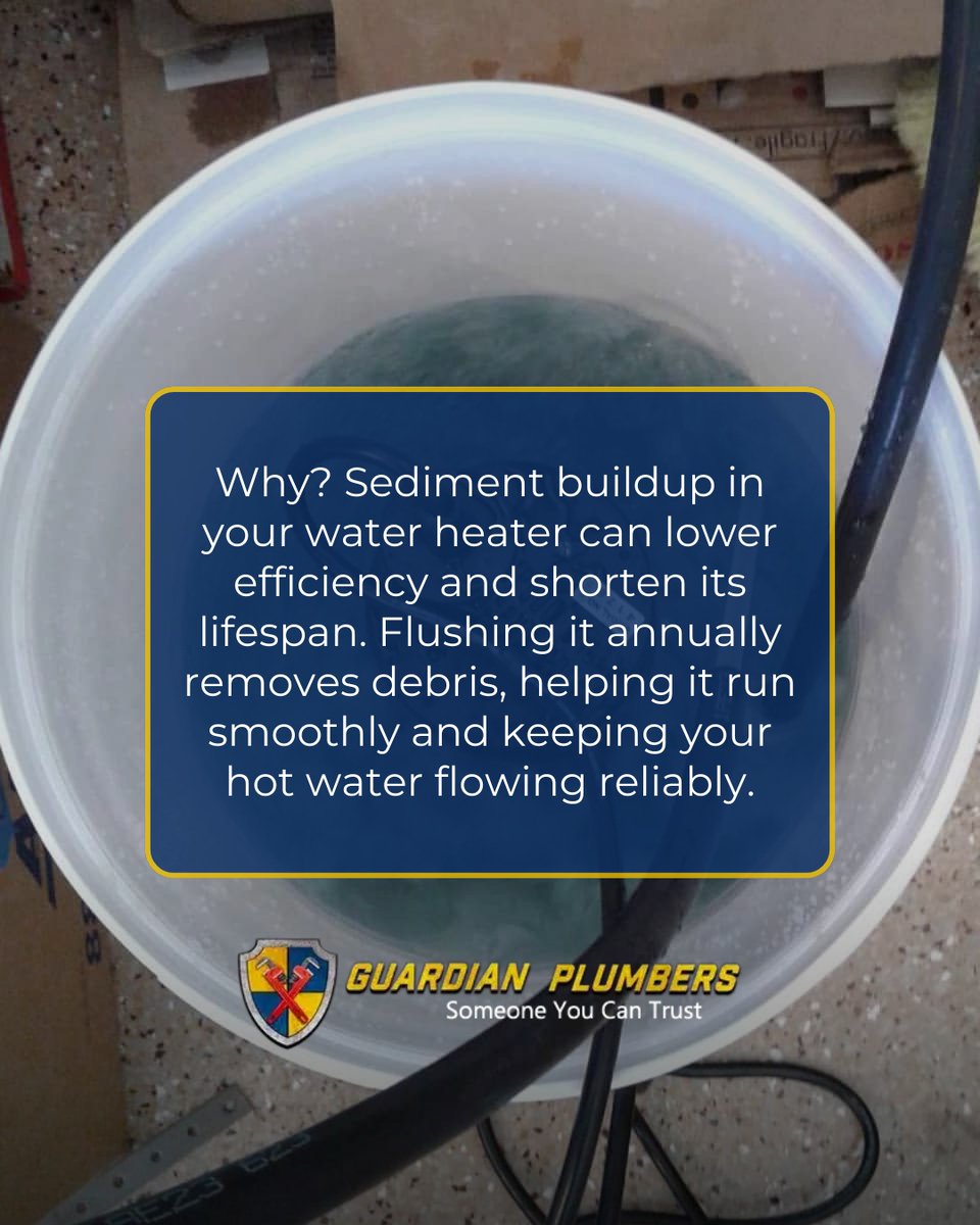 GuardianPlumber's tweet photo. Routine maintenance keeps your water heater working efficiently and extends its lifespan. Flushing your unit once a year prevents sediment buildup, reduces energy costs, and ensures consistent hot water. Need help? We can take care of it for you!

https://t.co/lAQ9WBXpK4 https://t.co/51mEX2Bq0p