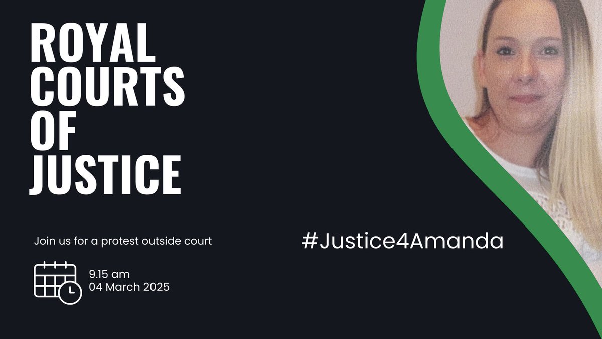 Domestic abuse, sexual violence, coercive control &amp; a decade behind bars. Next Tuesday, Amanda O'Shaughnessy will be asking the court to allow her to appeal her conviction of the murder of her abusive partner. 

Find out more and join us - justiceforwomen.org.uk/amanda-oshaugh…

#Justice4Amanda