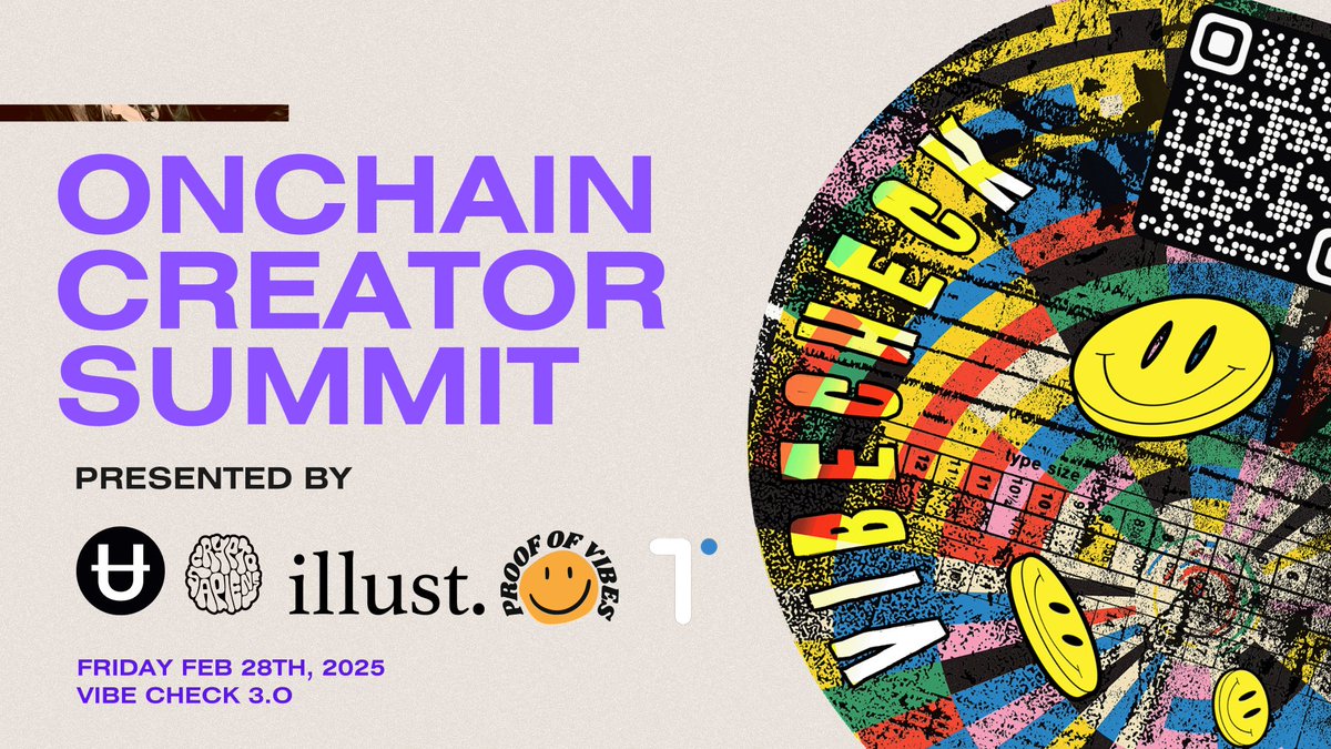 Vibe Check 3.0 is a day to night affair this year!

Join us with <a href="/CryptoSapiens_/">CryptoSapiens</a> 12 pm-3 pm for roundtable discussions with pioneering creators, networking, and coffee &amp; snacks, of course!

There's only 4 tickets left so grab them before it's too late: 
app.unlock-protocol.com/event/onchain-…