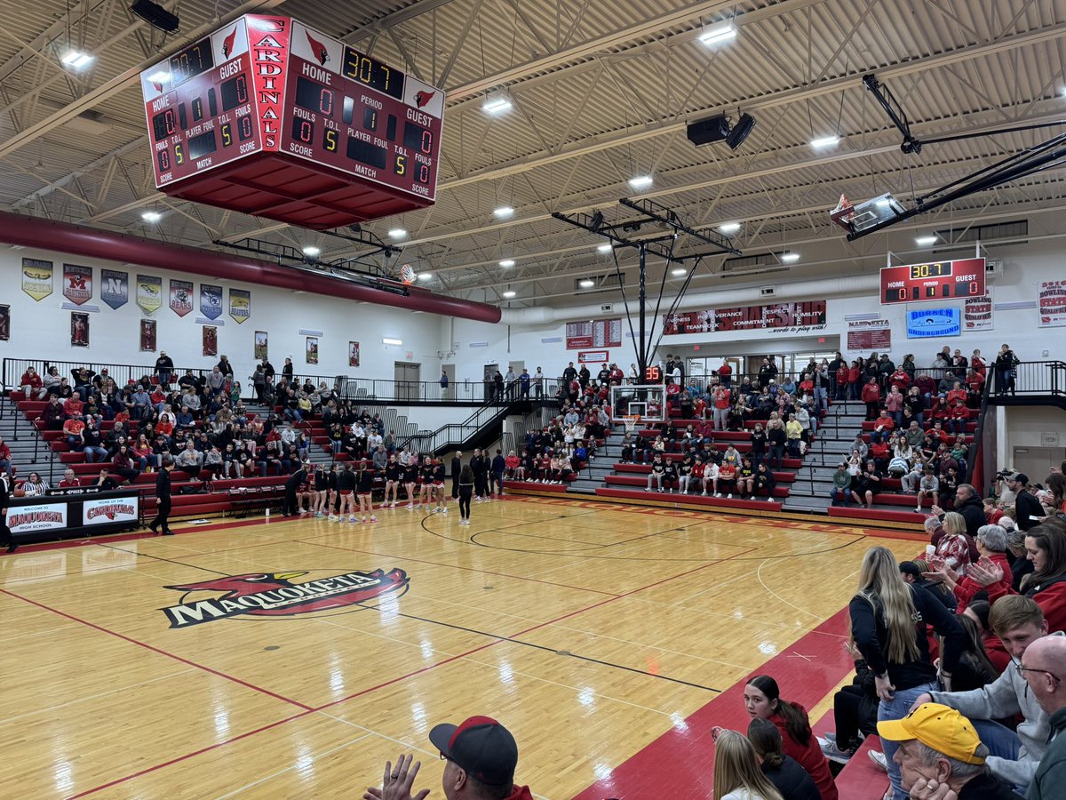 An absolutely amazing crowd at the 4A Regional Finals with Maquoketa vs. Marion! Thank you to all of the fans and community that have supported us all season! History is made with Maq GBB earning their first ever trip to the State Tournament!