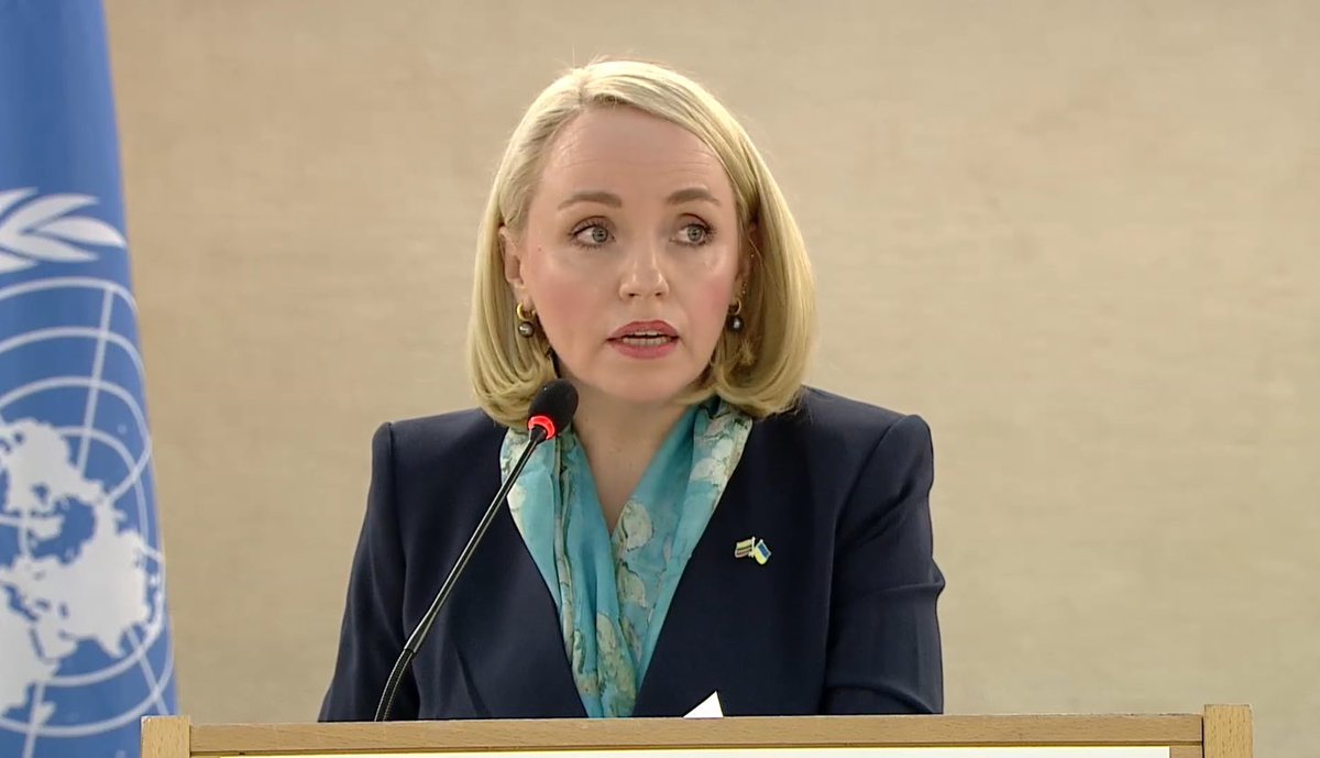 Today <a href="/GGDaugirde/">Gabija Grigaite - Daugirde</a> addressed <a href="/UN_HRC/">UN Human Rights Council</a> 📜
8️⃣0️⃣years after founding <a href="/UN/">United Nations</a>, we must recommit to the UN Charter&amp; ensure accountability for Russia's war of aggression against #Ukraine&amp;human rights violations, bringing real justice for 🇺🇦&amp; setting a strong precedent for the future. #HRC58