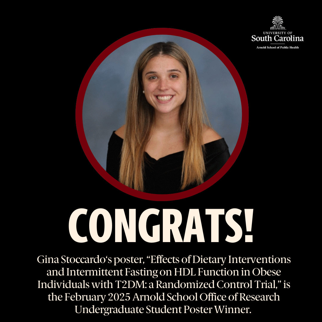 USCArnoldSchool's tweet photo. Big congratulations to the January and February Arnold School Office of Research Student Poster Award Winners! 🎉 #ArnoldSchoolProud #WeArePublicHealth https://t.co/VXr7ANElY4