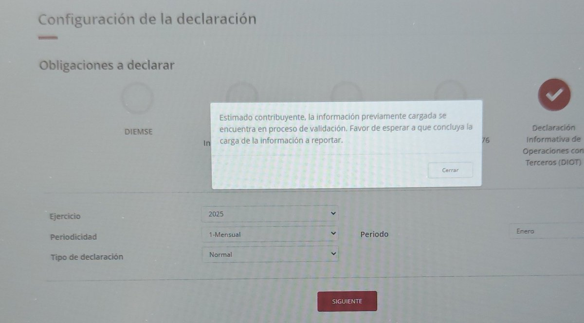 pu_gan_chu's tweet photo. @sat buen día...cuánto tiempo tengo que esperar para que se cargue el archivo de la nueva diot?, esto después de tres intentos de ingresar y que la página estuviera caída #diot #sat

Nota: esta información la subí desde ayer y no me deja borrar ni entrar a la declaración. https://t.co/9qxzmmxWk1