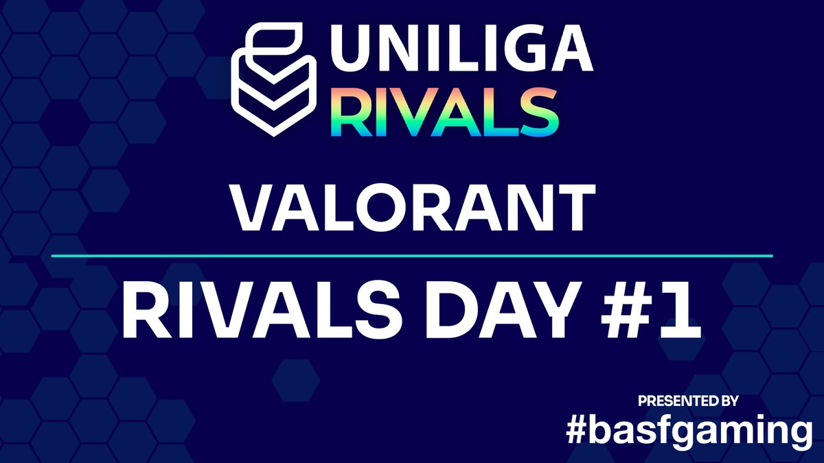 WIR SIND LIVE mit dem ersten Tag der Rivals in #VALORANT presented by <a href="/basf_gaming/">#basfgaming</a> 👇👇👇👇

📺twitch.tv/uniliga

🎬<a href="/DontFlashMyR/">Tim Konopka</a>
🎥<a href="/timonvlr/">Timon</a>
🎙️<a href="/hopsi_/">felix</a> &amp; <a href="/ef_kwyjibo/">kwyjibo | Jendrik</a>