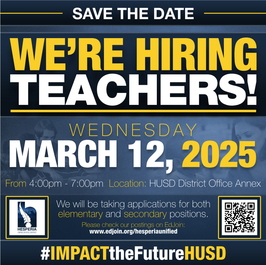CypressCyclone's tweet photo. We're hiring teachers! HUSD will be hosting a teacher job fair on March 12th from 4pm to 7pm at the HUSD District Office Annex. We look forward to seeing you there! https://t.co/7OYN6wUrYA