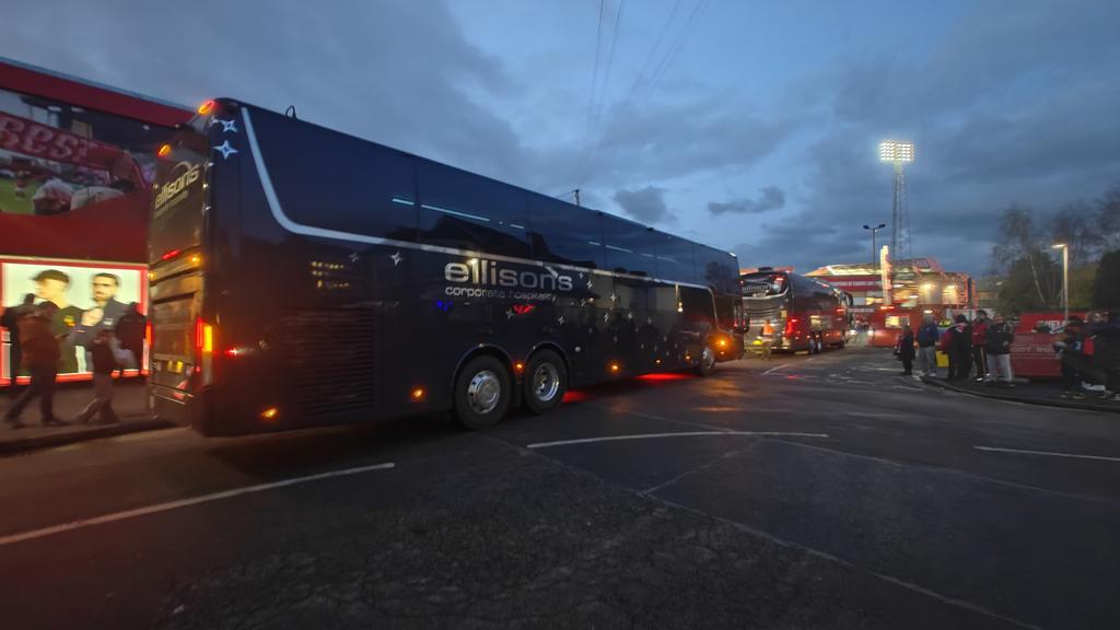 The #Arsenal have just arrived at the City Ground