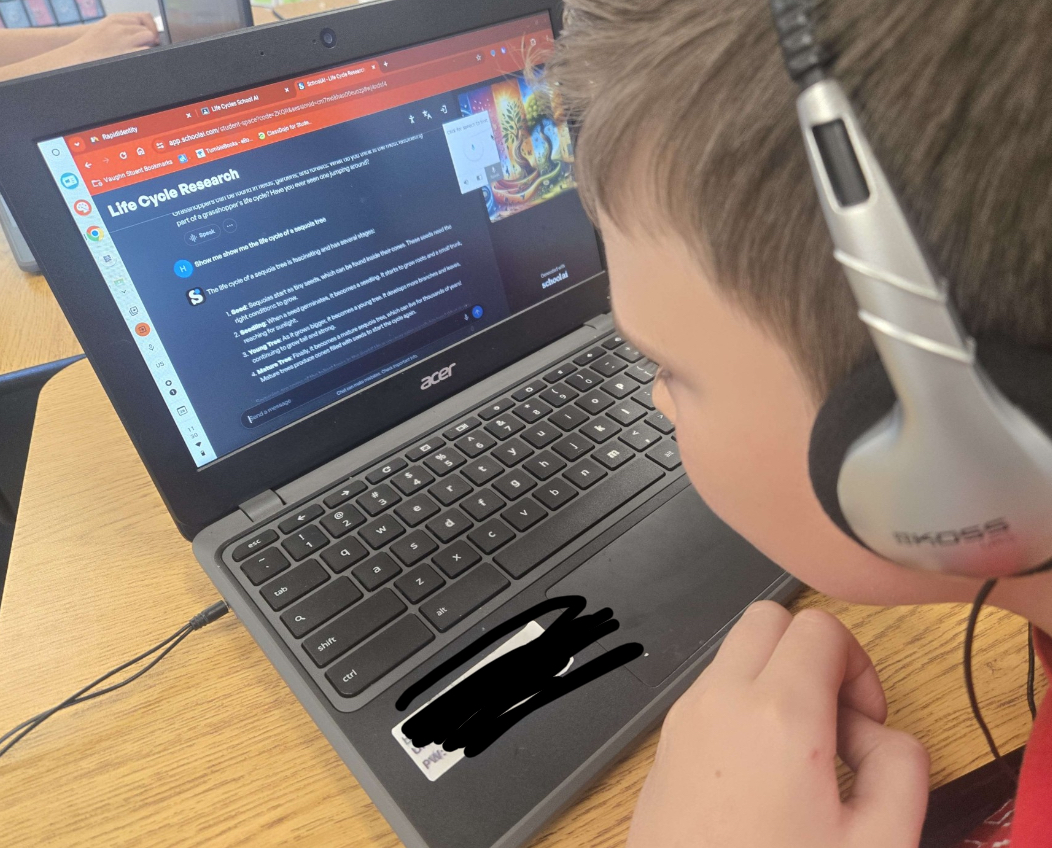 Students in Ms. Johnson's 3rd grade class at @vaughnelemfisd are using @SchoolAI to research the life cycle of different organisms!  We are focusing on showing students at an early age how to responsibly use AI as a research partner! #FISDelevates #weareteamvaughn