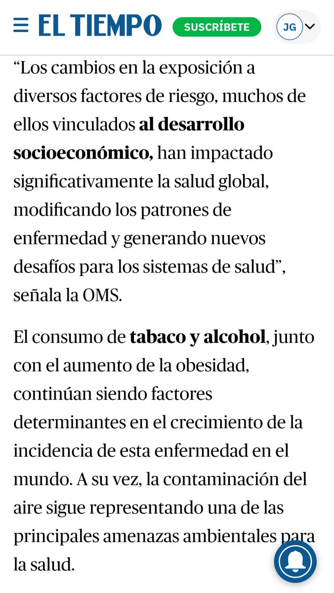 Fumar, el alcohol y la obesidad como grandes responsables de la aparición de cáncer según <a href="/WHO/">World Health Organization (WHO)</a>
